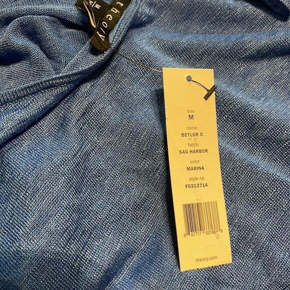 Theory Beylor C Marina Blue Linen Top - Picture 3 of 3